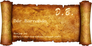 Dér Barnabás névjegykártya