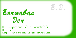 barnabas der business card